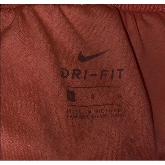 Nike Dri-Fit Shorts Women's Orange Elastic Waist Size LARGE - Picture 5 of 5